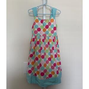 Girls Gymboree Cotton Sun Dress Size 7 Colorful 2010 Polka Dots EUC